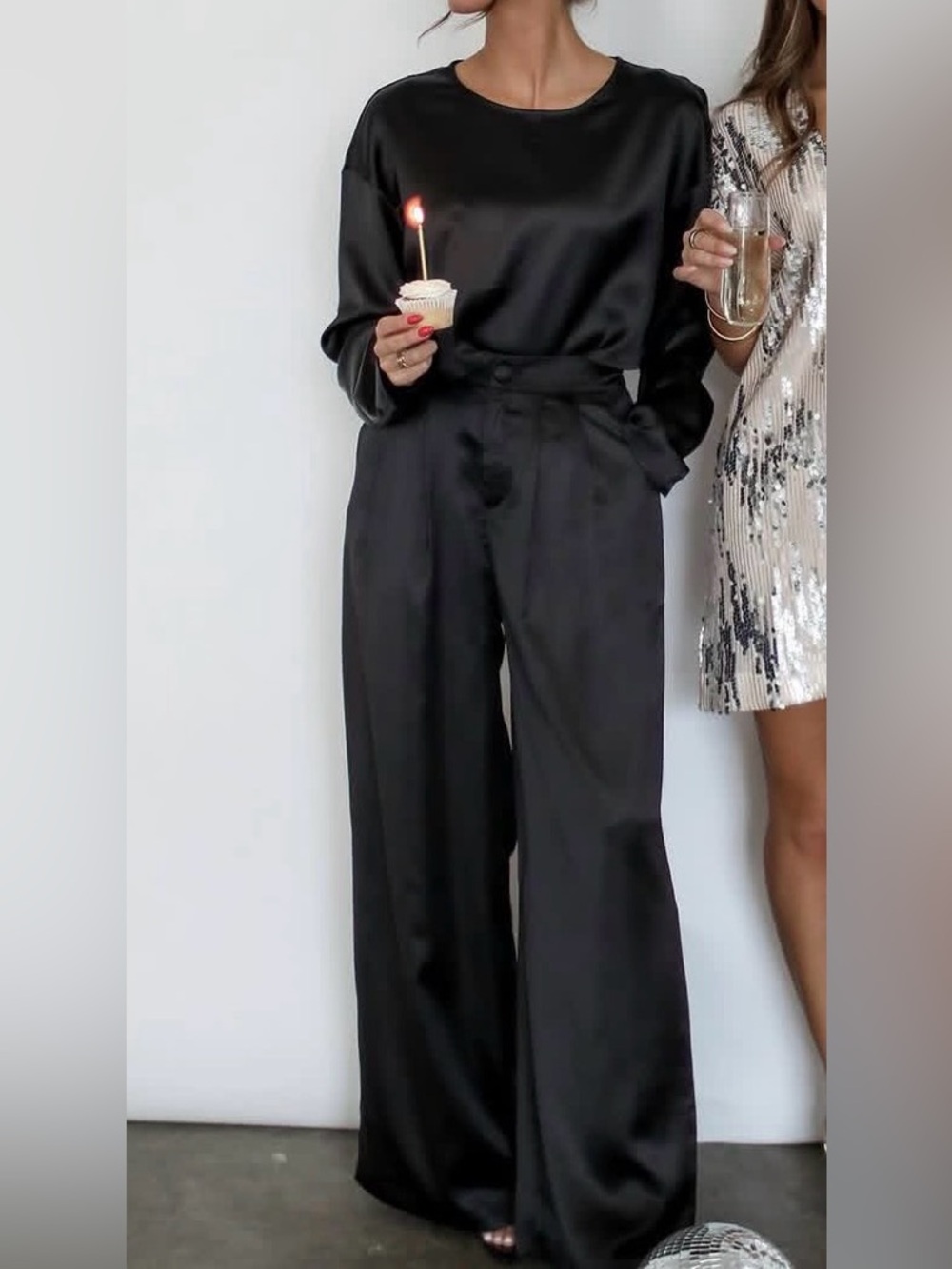Black Satin Set